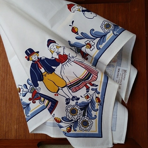Froso Handtryck Other - Swedish FROSO HANDTRYCK Folk Tea Towel